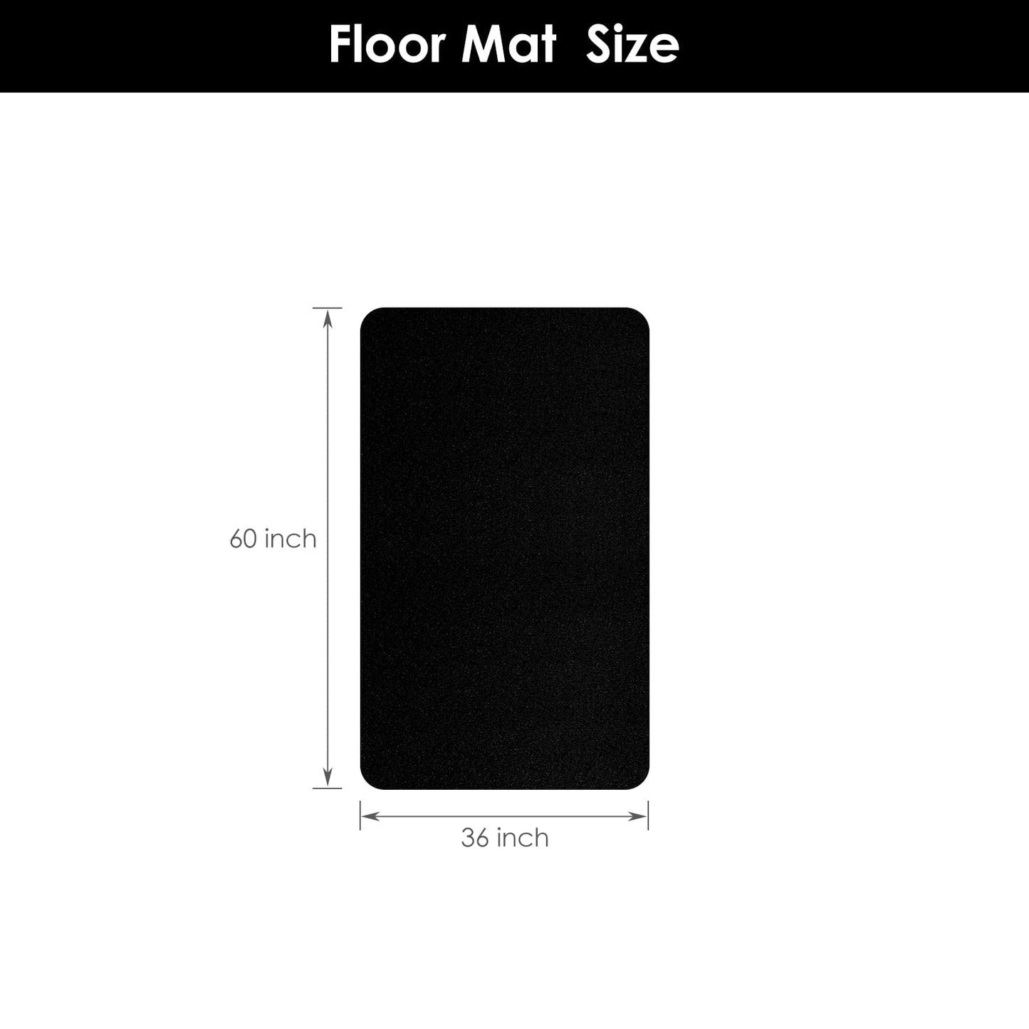 Vicwe Area Mat for Hard Floor, 3'×5'Area Rug for Home, PVC Non-Slip Floor Protector for Dining Room, Large Anti-Scratch Floor Mats for Laundry Room, Kitchen, Bedroom (Black)