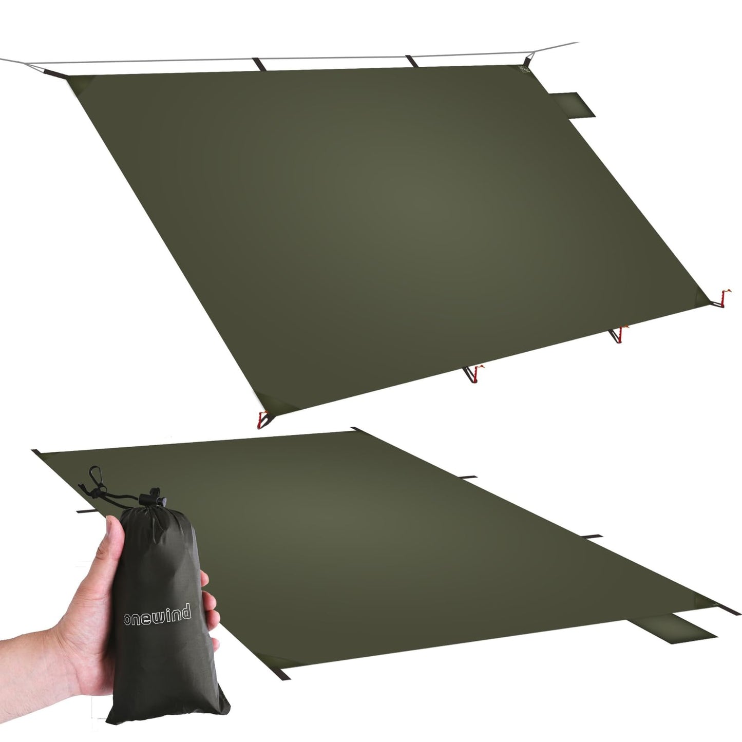 Onewind Ultralight Tent Footprint, 20D Silnylon Groundsheet 4000mm Waterproof Rate PU Coating, Lightweight Camping Tarp Tent Floor for Backpacking Hiking and Thru-Hiking, 98" *55"