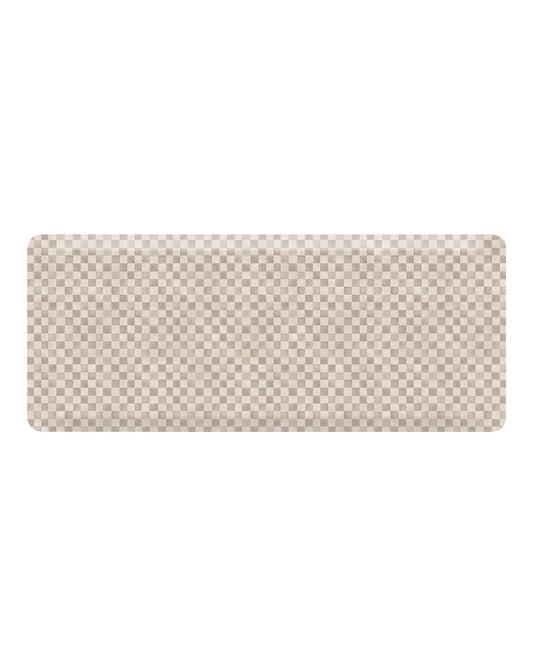 House of Noa Nama Standing Mat – Anti-Fatigue Cushioned Kitchen Mats for Floor | Ergonomic Bounce-Back Foam Kitchen Mats | Anti-Fatigue Mats for Kitchen & Standing | Checker Almond | 22" x 54"