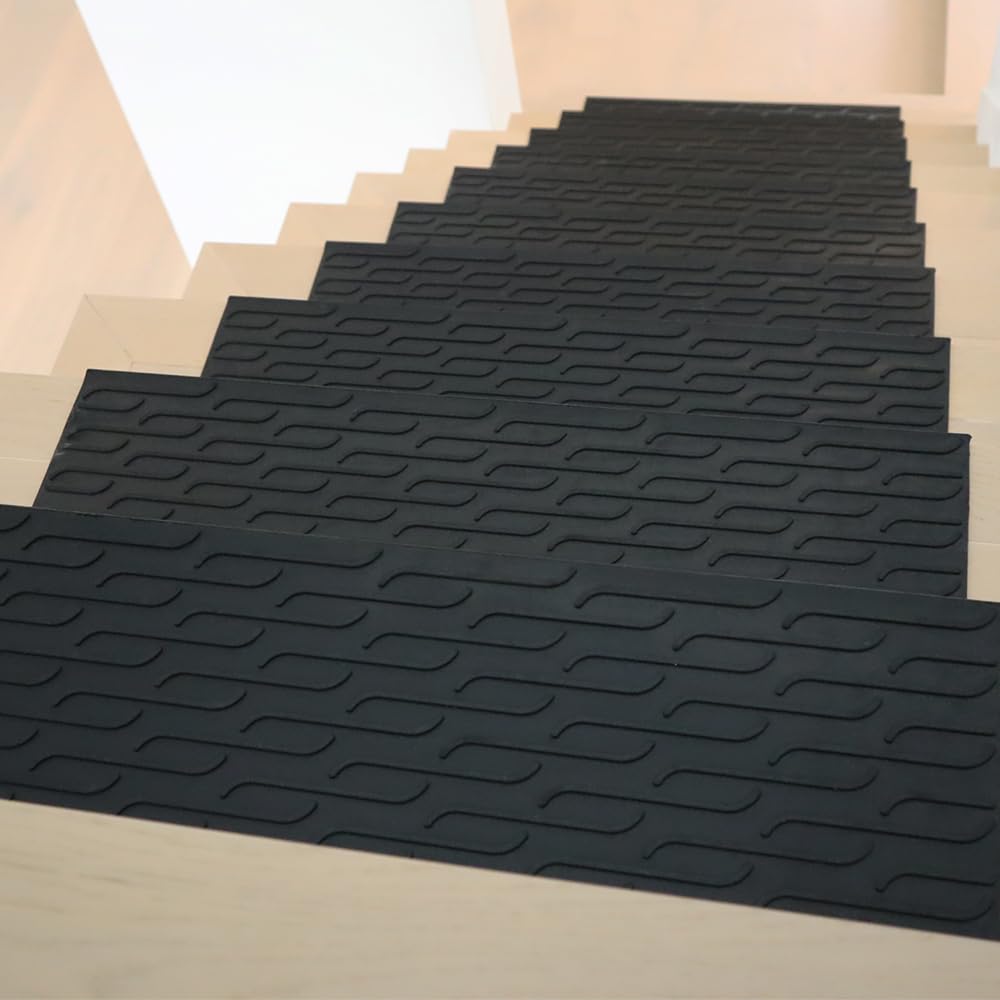 Rubber-Cal Chelsea Rubber Stair Mats - 9.75" x 29.125" - 6 Pack
