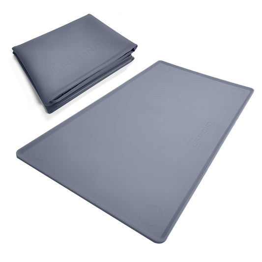 LAPOND Silicone Waterproof Plant Mat for Indoor Plants and Hydroponics Growing System, Easy to Clean and Non-Slip, 43.3 x 23.6 Inches, Gray