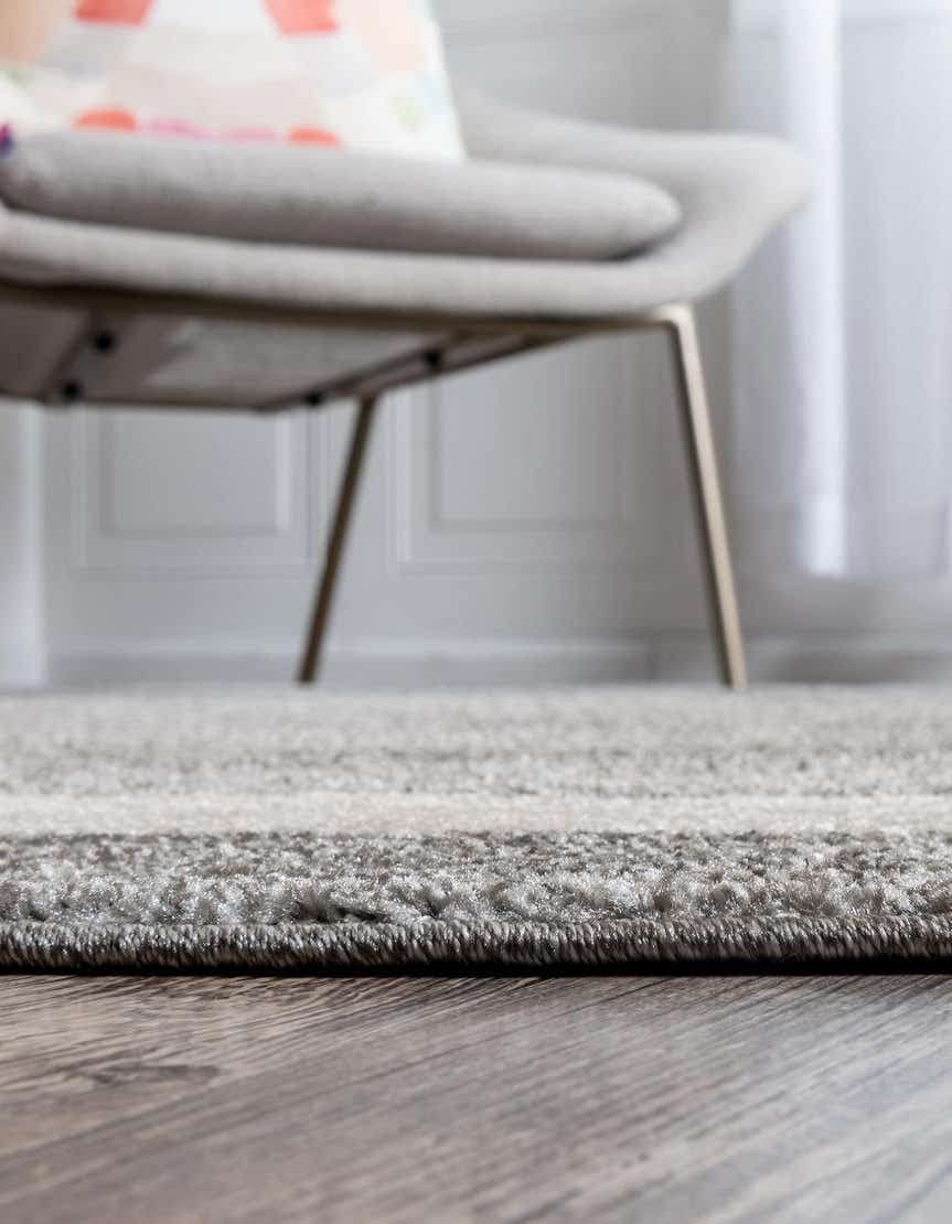 Unique Loom Del Mar Collection Area Rug - Maria (4' 1" Round, Gray/ Ivory)