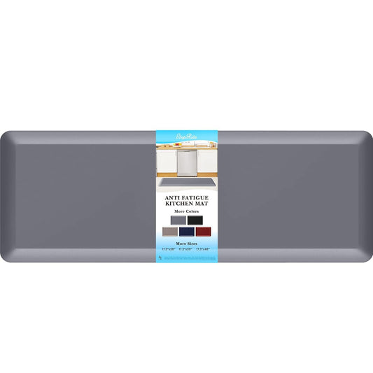 StepRite 4/5 Inch Thick Kitchen Mat Anti Fatigue Mat Kitchen Rugs Kitchen Decor Non-Slip, Stain & Water Resistant, Kitchen Mats Desk Mat for Kitchen, Office, Workshop, Grey, 17'' x 47''