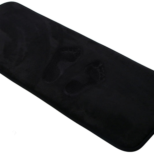 PAGGED Black Bath Mat Runner Long Narrow Bathroom Rug Memory Foam Microfiber Bathroom Carpet Non Slip Soft Absorbent Washable Bathrug,16" x 47"