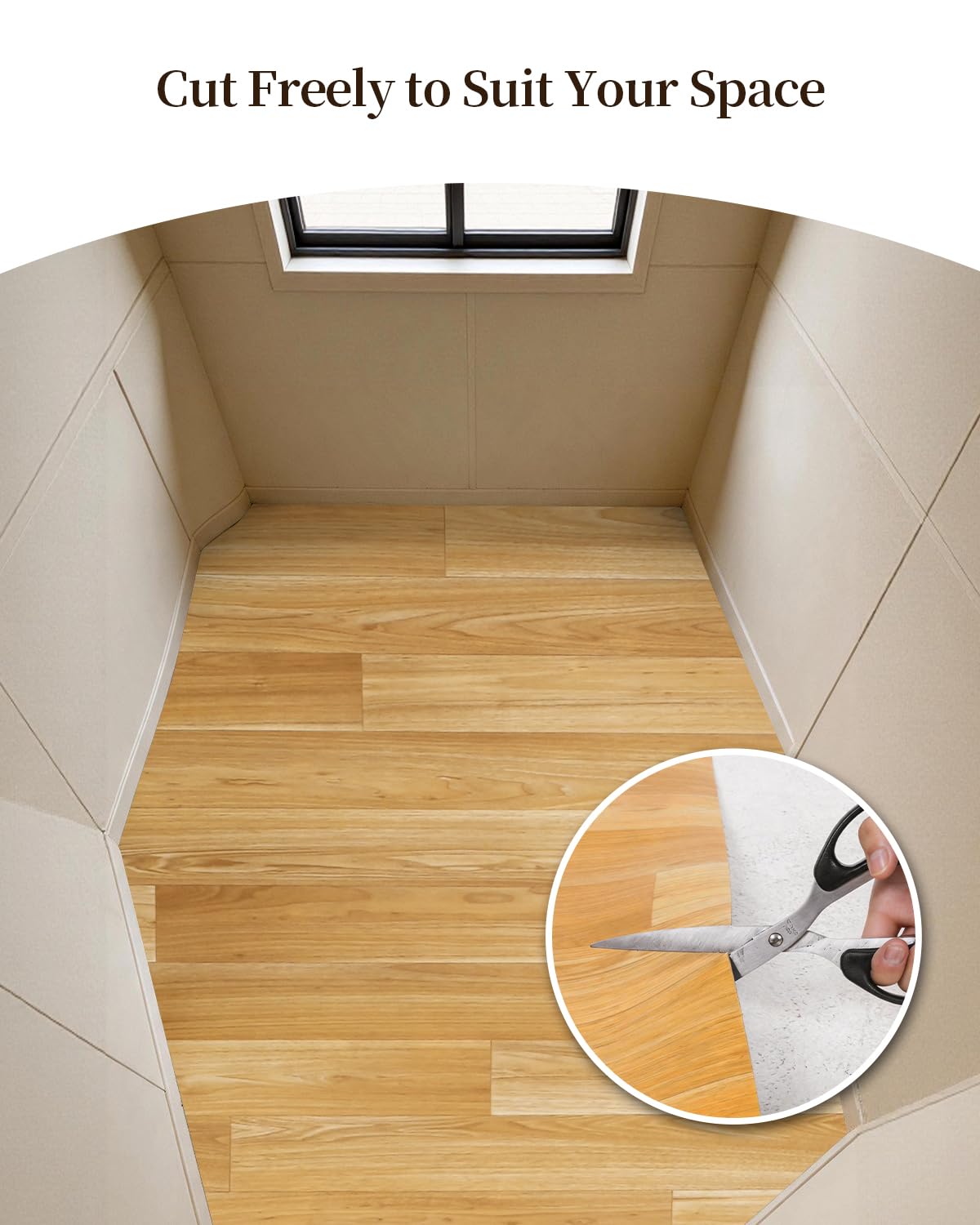 3'×5' Non Slip Vinyl Rug Waterproof 1.8mm Thick, Woodgrain Pattern Vinyl Floor Mat for Dining Table, Kitchen, High Traffic, Low Profile Area Plastic Floor Protector,Wear Resistant PVC Rug Cover Roll
