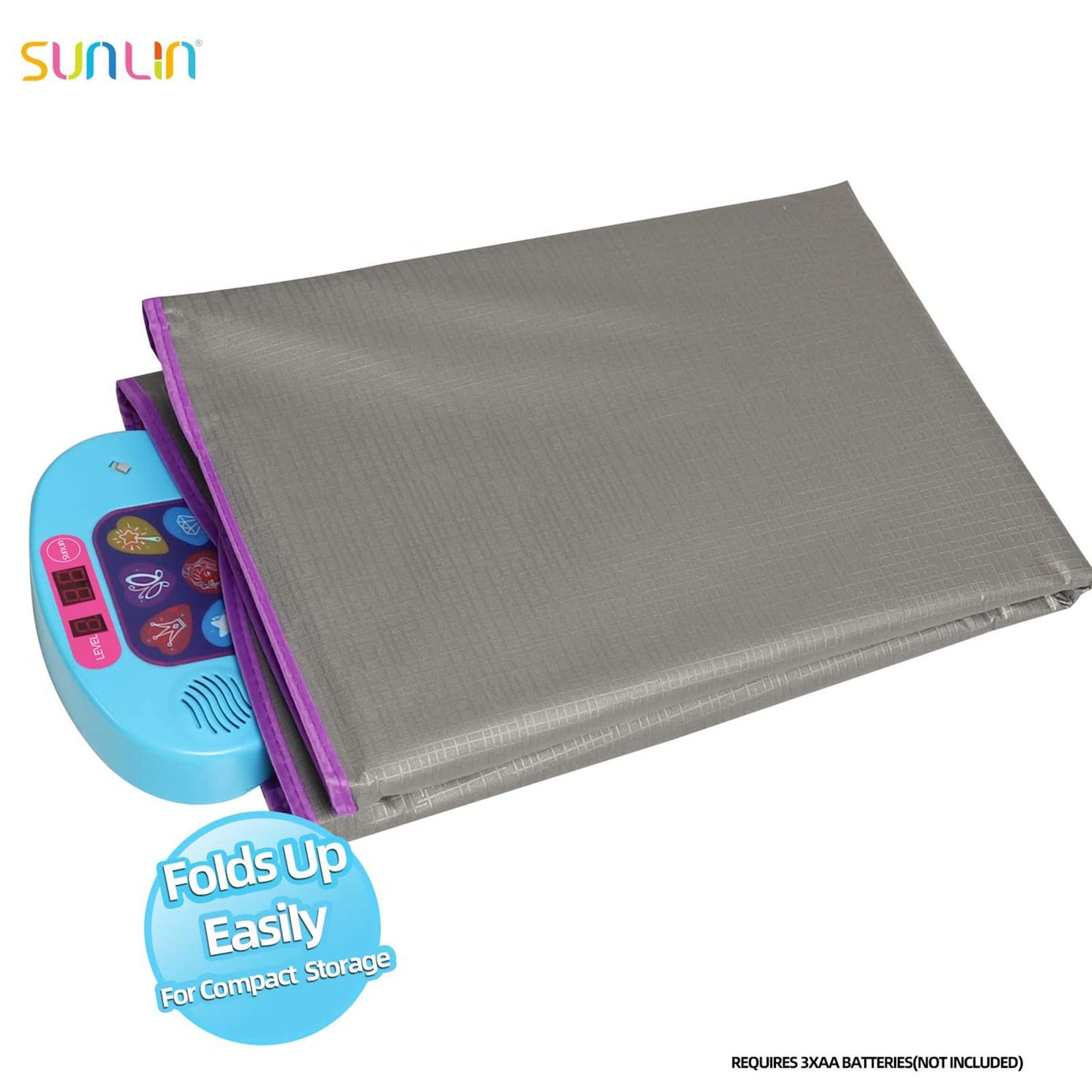 SUNLIN Dance Mat - Rhythm Step Play Mat - Dance Game Toy Pad with LED Lights, Gift for Kids Girls 3-8, Adjustable Volume, Built-in Music, 3 Challenge Levels