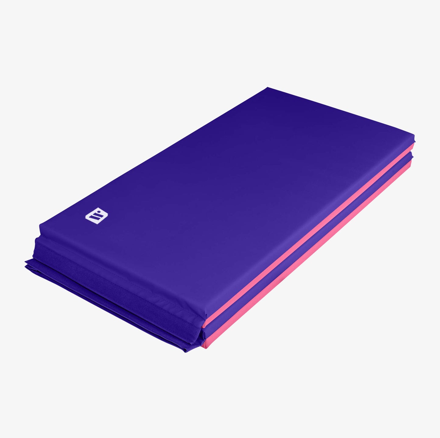 We Sell Mats 4 ft x 8 ft x 1.5 in Gymnastics Mat, Folding Tumbling Mat, Portable with Hook & Loop Fasteners, Purple / Pink