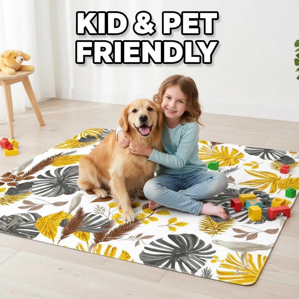 Mamatong Waterproof 2x3 Machine Washable Tropical Outdoor Area Rug for Patio Porch Balcony Deck Garden Non-Slip Stain Resistant Royal Blue Boho Poolside Backyard Camping RV Picnic Thin Outside Rugs