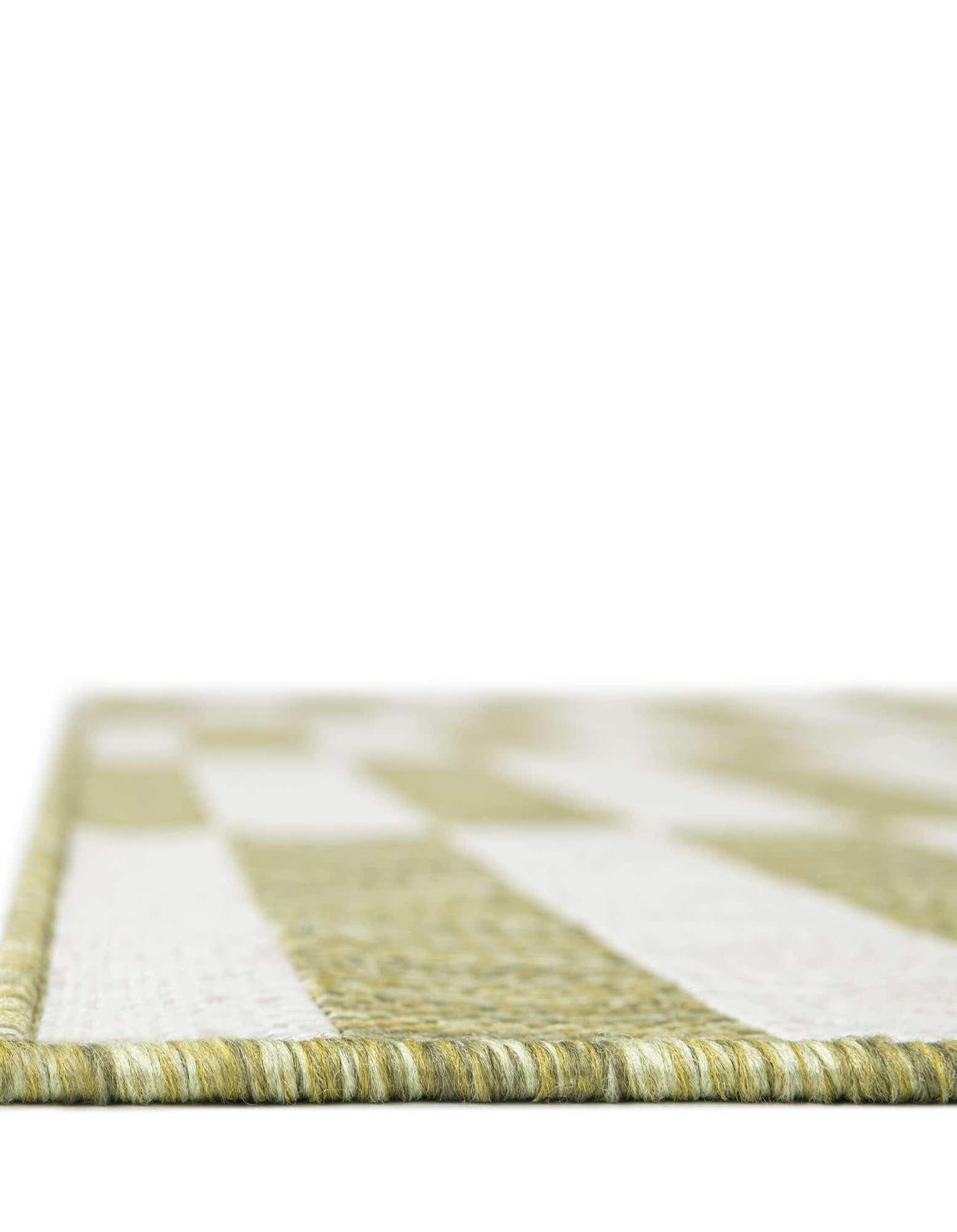 Unique Loom Outdoor Striped Collection Area Rug - Striped (5' 1" x 7' 1" Rectangle Green/Ivory)