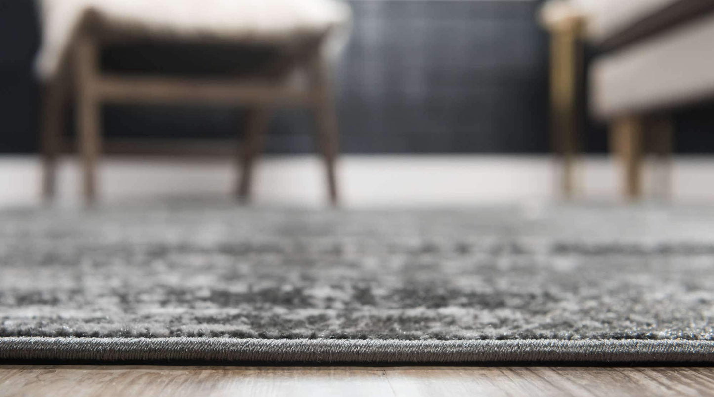 Unique Loom Sofia Collection Area Rug - Casino (2' x 13' 1" Runner, Dark Gray/ Ivory)
