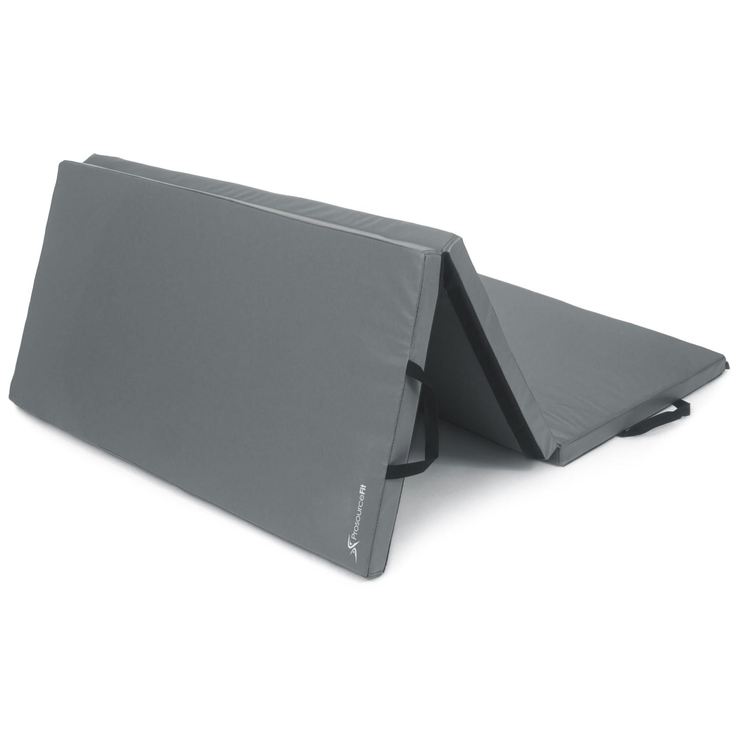 ProsourceFit Tri-Fold Folding Thick Exercise Mat 6’x4’ with Carrying Handles for Tumbling, Martial Arts, Gymnastics, Stretching, Core Workouts, Grey