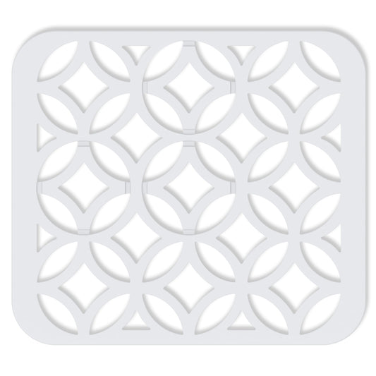 BEHOK 2 Pack 12 x 11 inches Small Silicone Sink Mat, Feng Shui Coin Pattern Heat-resistant Sink Protector for Kitchen Sink with Lucky Coin Design, DIY Cut-to-fit Drain (White)