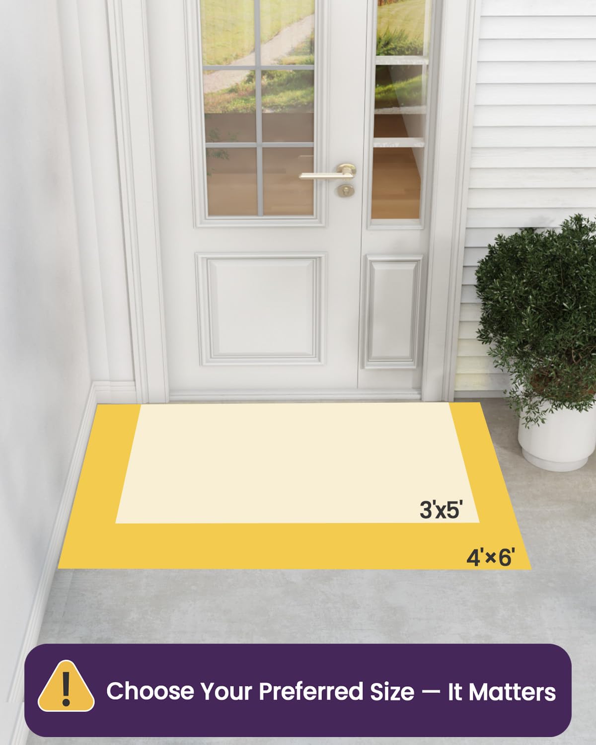 DEXI Front Door Mat Outside Entrance, 4x6ft Large Heavy Duty Non Slip Low Profile Doormat for Entryway, Trap Dirt and Moisture Welcome Mats, Easy Clean, Patio, Garage, Black