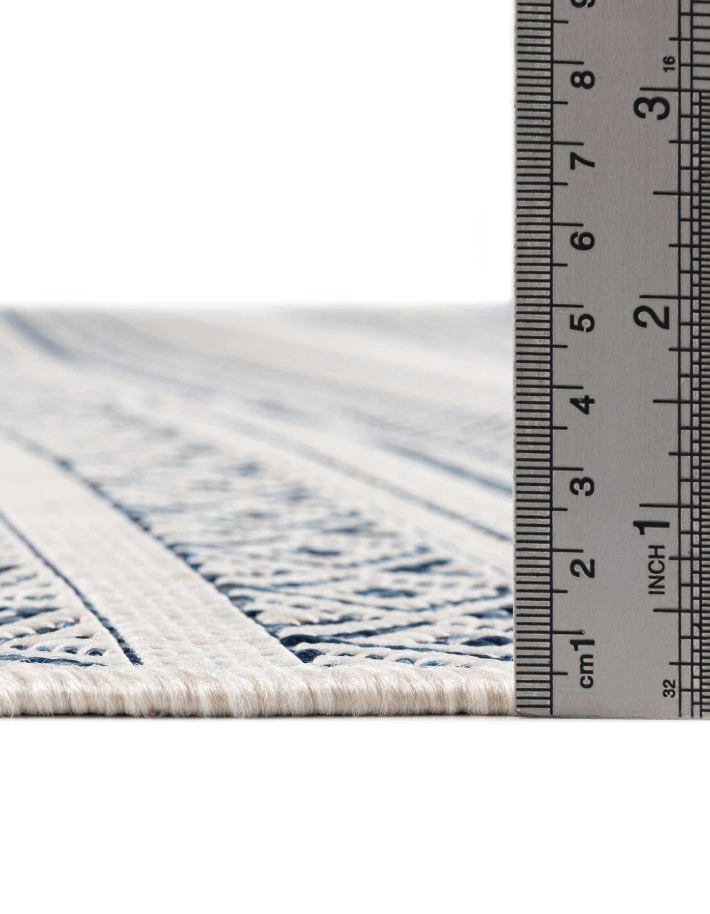 Unique Loom Outdoor Striped Collection Area Rug - Maia (4' 1" x 6' 1" Rectangle, Light Blue/Ivory)