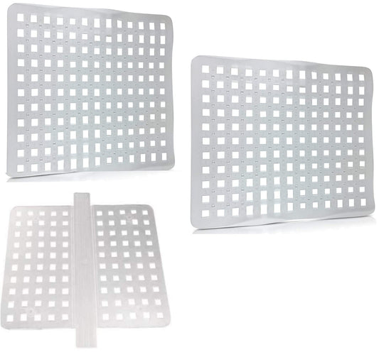New Clear Kitchen Dish Safe Sink Protector Mat Pad Set, 3 Piece Combo Set Includes 2 Mats and 1 Saddle
