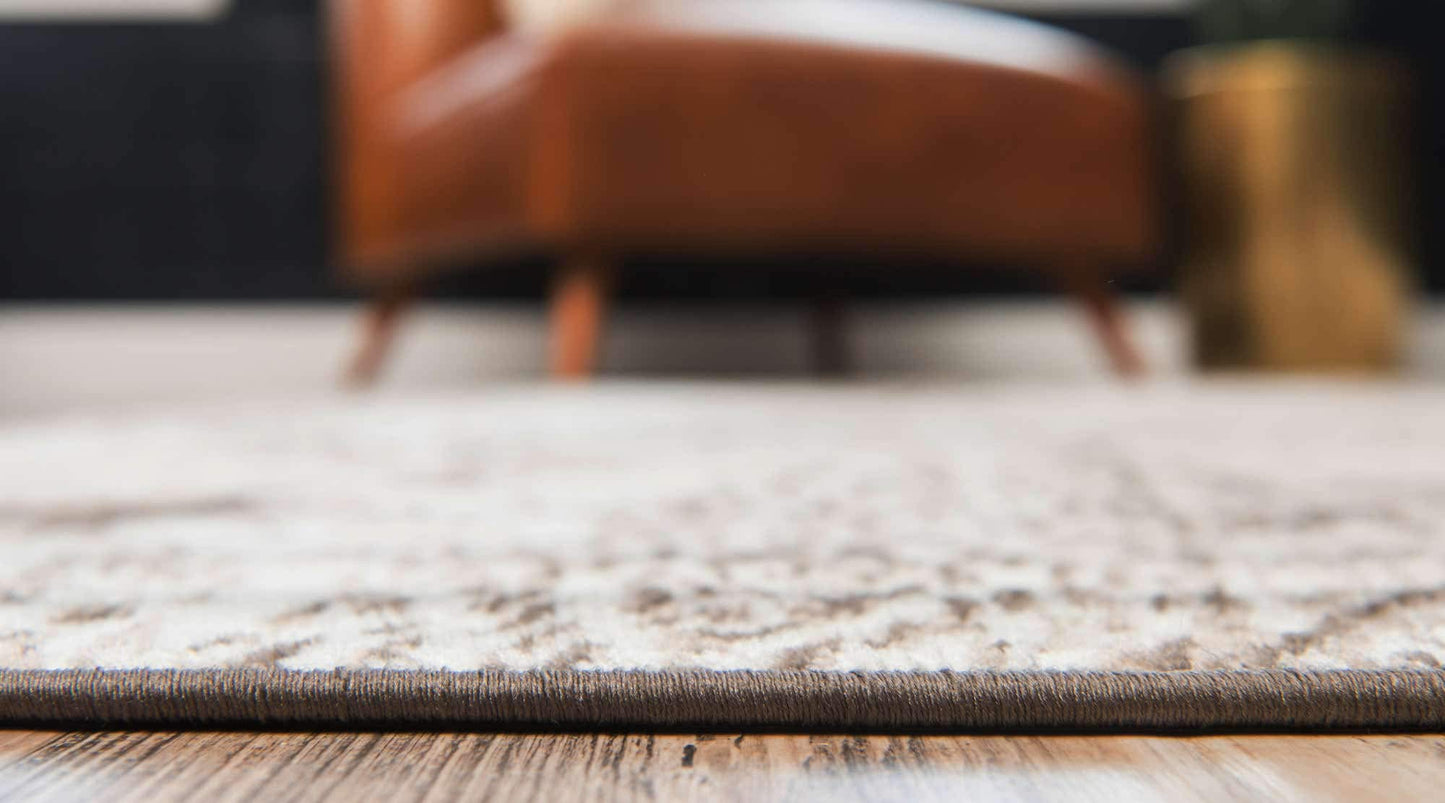 Unique Loom Sofia Collection Area Rug - Albert (6' 1" x 9' Rectangle, Brown/ Ivory)