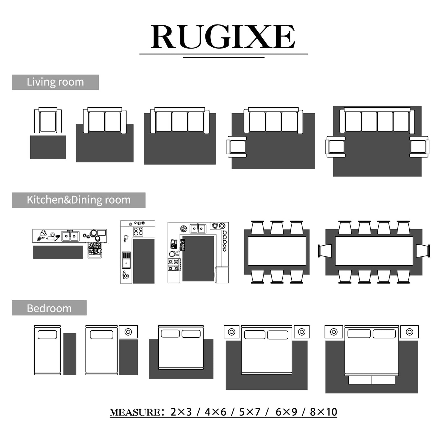 RUGIXE 5×7 Rug Foldable Machine Washable Living Room Area Rug, Machine Washable Anti-Slip Retro Rug, Low-Density Lightweight Chenille Printed Rug, Bedroom, Dining Room，Rugs for Living Room