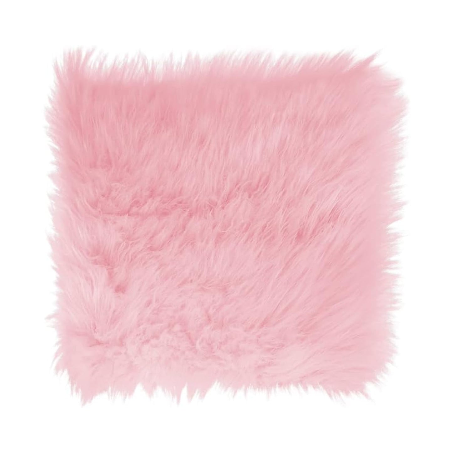 Yueeer 12 Inches Mini Square Faux Fur Rug,Photographing Background for Small Product Nail Art Locker Accessories Desktop Photography,Small Fluffy Area Rug Cushion Soft Square (Pink)