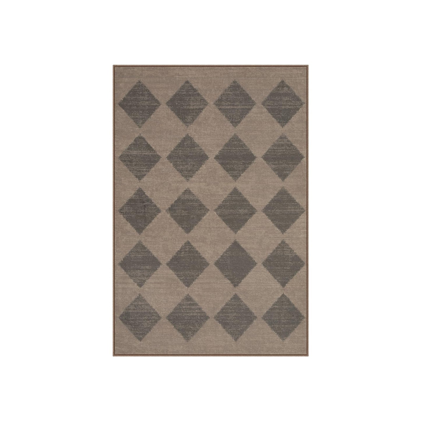 Lahome Zelie Checkered Washable 2x3 Brown Kitchen Rugs Non Slip, Small Printed Indoor Door Mat for Entryway, Moroccan Trellis Ultra-Thin Throw Carpet for Bedroom Laundry Entrance Decor (2'x3',Brown)