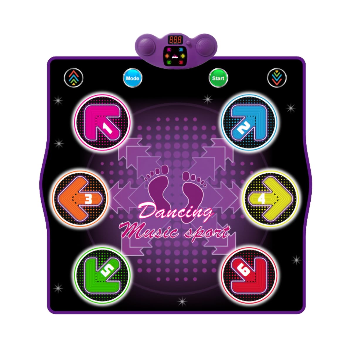 HTASKTEXEH Dance mat Toys for Kids Ages 3-12 and Adults, Electronic Dance Pad with Light-up 6-Button Connectable to Cell Phone, Musical Dance Toys with 6 Game Modes