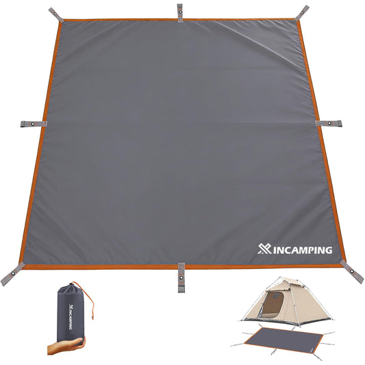 Tent Footprint - 57" X 82.6" Heavy Duty Camping Tarp with 8 Anchor Straps - Waterproof Tent Floor Mat,Ultralight Backpacking Tarp for Camping,Hiking,Beach,Picnic - Storage Bag Included