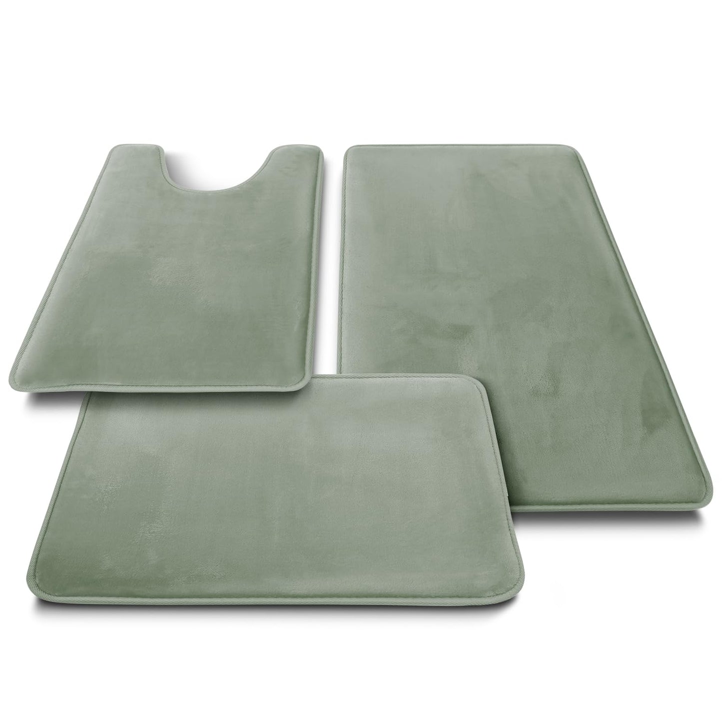 Clara Clark Bathroom Rugs, Velvet Memory Foam Bath Mat, Non-Slip Bath Rugs, Machine Wash, Dries Quickly, Ultra Soft Plush Bath Mats for Bathroom,