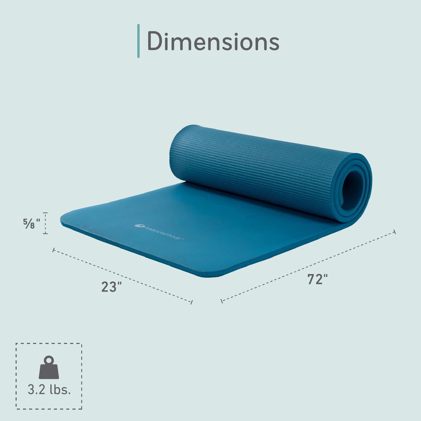 Balanced Body Aeromat Pilates and Yoga Mat for Floor Exercise, Extra-Thick Floor Workout Mat for Pilates or Yoga Exercises and Workouts, Studio or Home Gym Mat, Blue