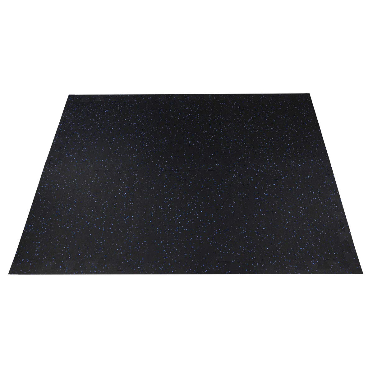 RevTime DIY Interlocking Rubber Exercise Floor 20"x20"x1/4" Puzzle Gym Mats for Garage Gym, Treadmill Mats, Fitness Floor (Pack of 6 Tiles with 10 Edge)