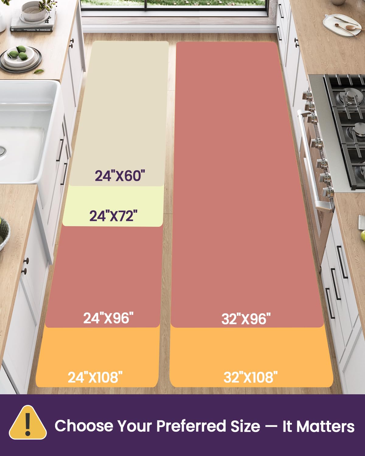 DEXI Plastic Kitchen Runner Rug Ultra Thin 24x108, Vinyl Floor Protector Mat Waterproof, Clear Carpet for Indoor Laundry Hallway Front Sink Foldable