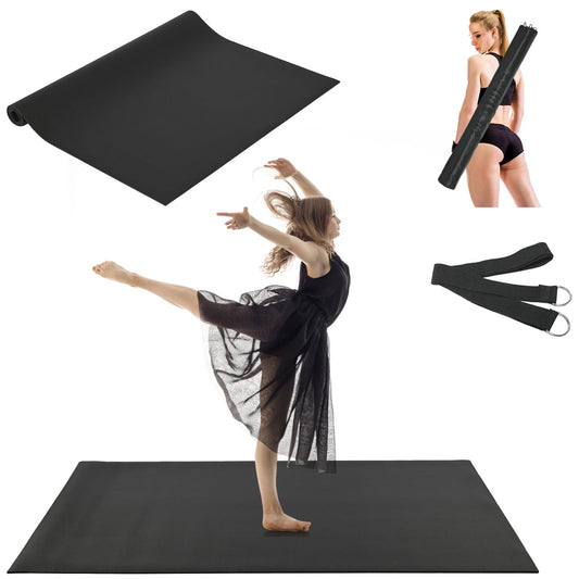 FWTRMRC Portable Dance Floor, Marley Dance Floor Mat 6x4ft-6mm Thick Non-Slip PVC Dance Flooring for Ballet, Jazz, Tap, and Party Dancing, Ballet Floor for Home, Studio and Outdoor Dance Floor