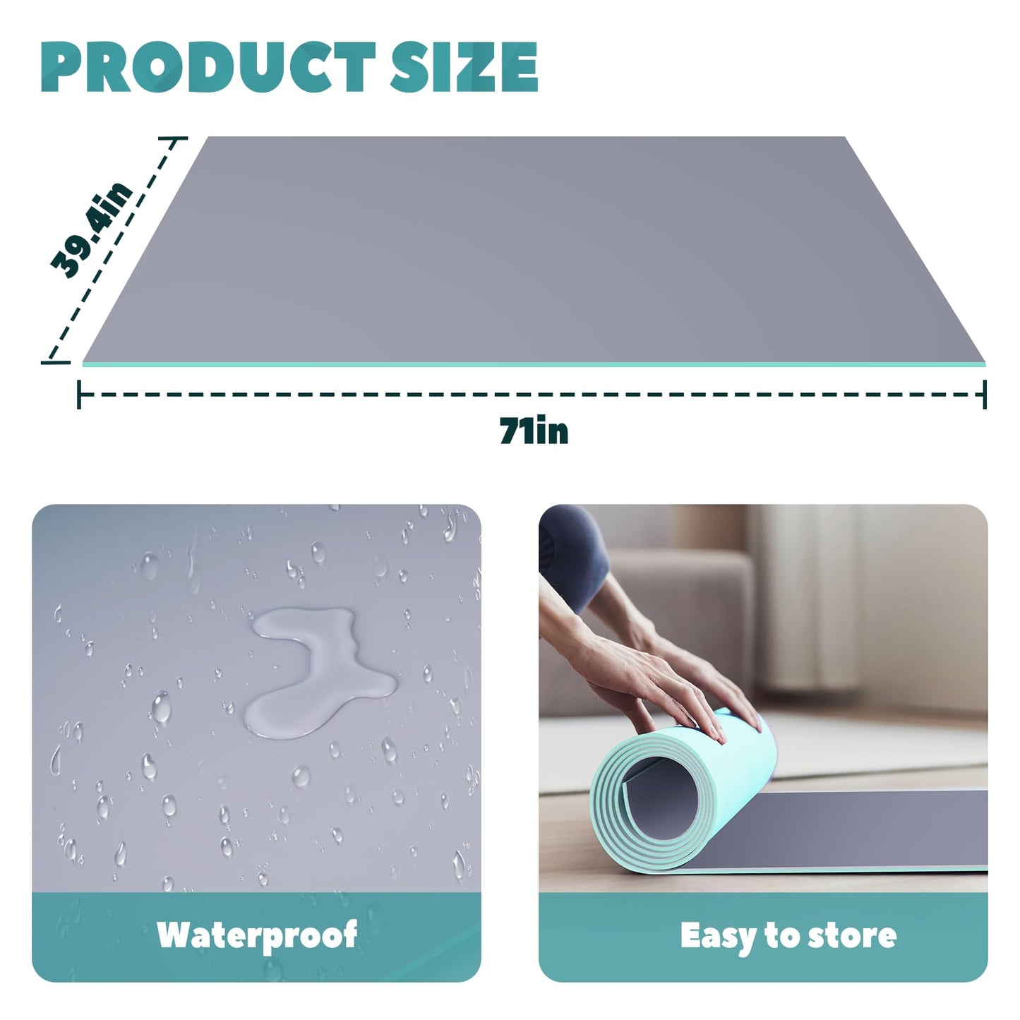 Portable Marley Dance Floor Mat with Carry Bag, 5mm Thick Non-Slip PVC for Ballet, Jazz & All Styles | 3.3x5.9ft Reusable Mat for Home Studios, Events & Professional Use
