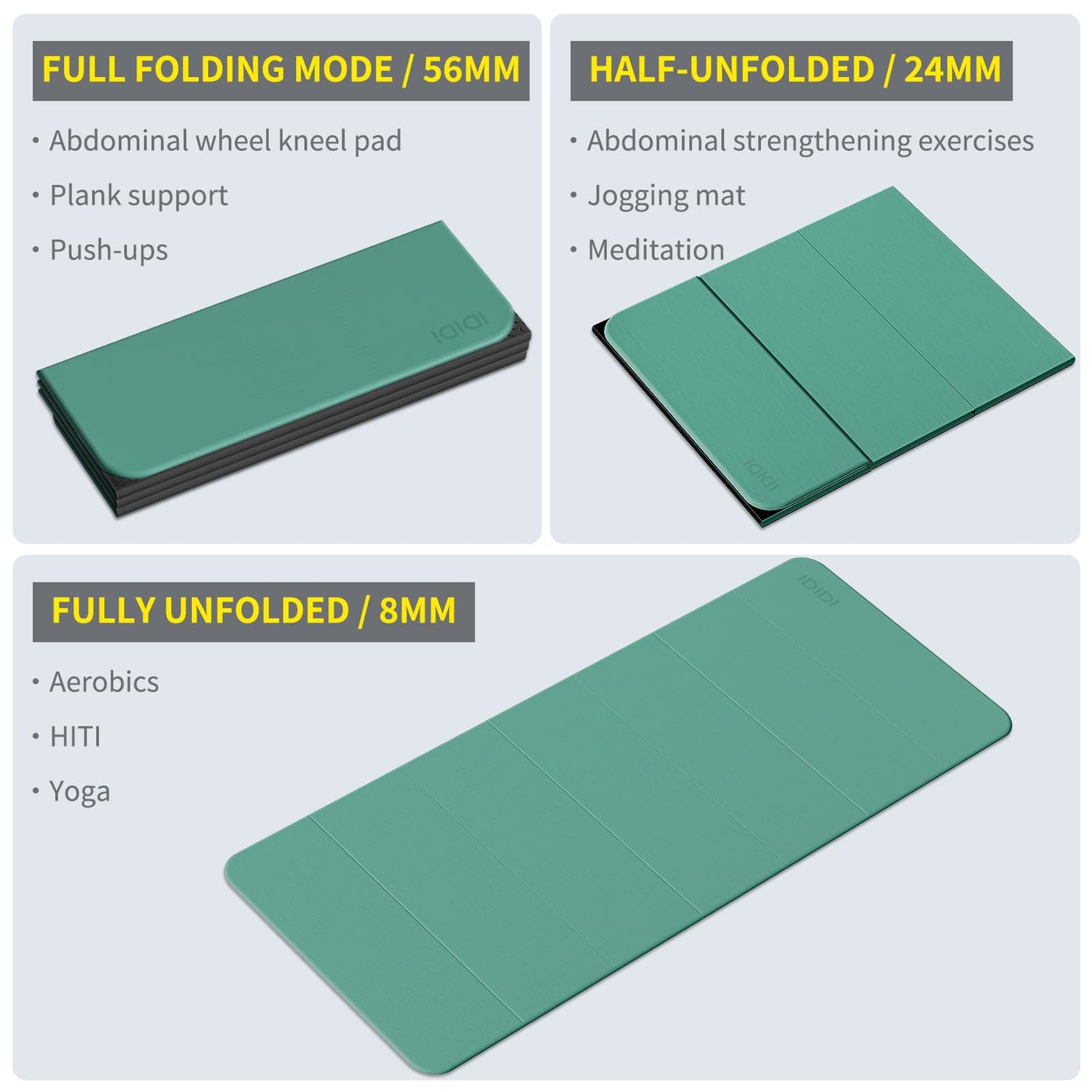 Foldable Yoga Mat Extra Large Wide 74"×31.5"
