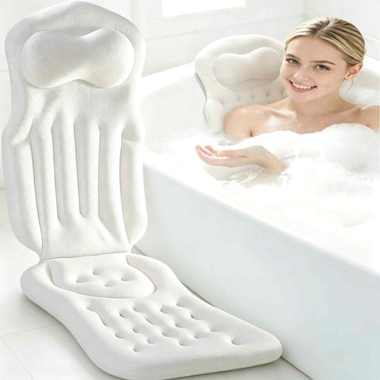 RWUSX Bath Pillows for Tub Full Body, Luxury Bathtub Pillow Cushion, Bubble Bath Mat for Tub Spa