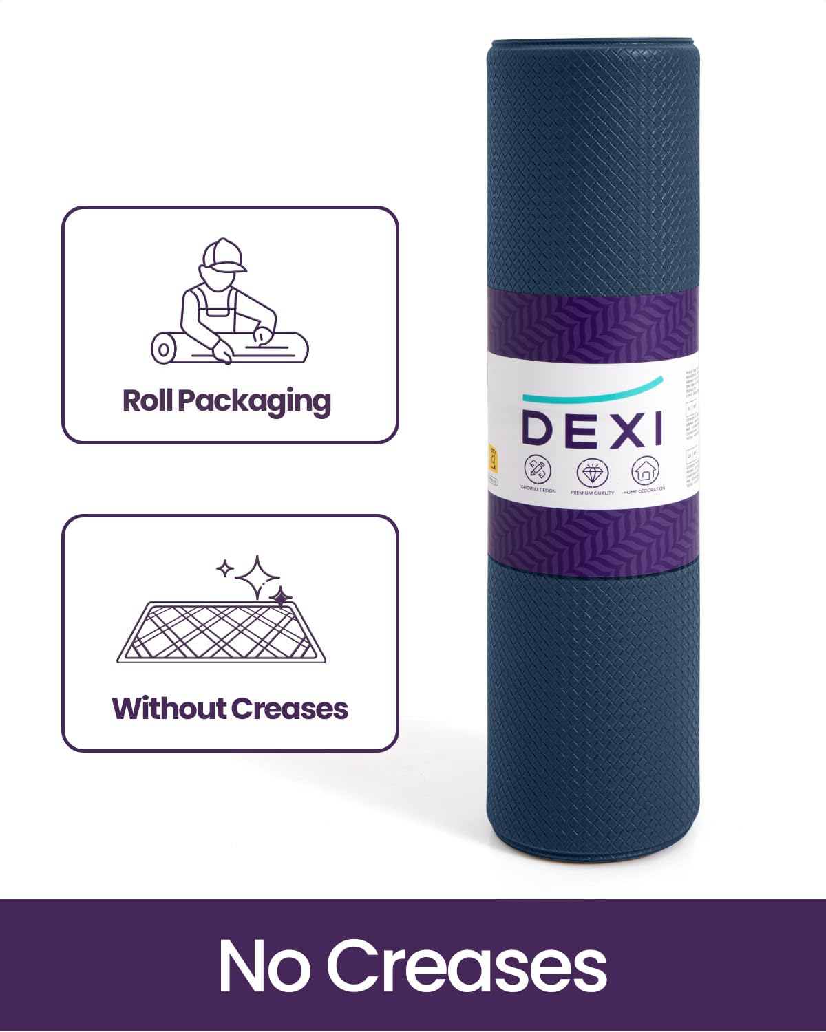 DEXI Kitchen Floor Mats Cushioned Anti Fatigue,17x59 Narrow Standing Runner Rug Waterproof, Comfort Memory Foam Padded for Front Sink Laundry, Navy