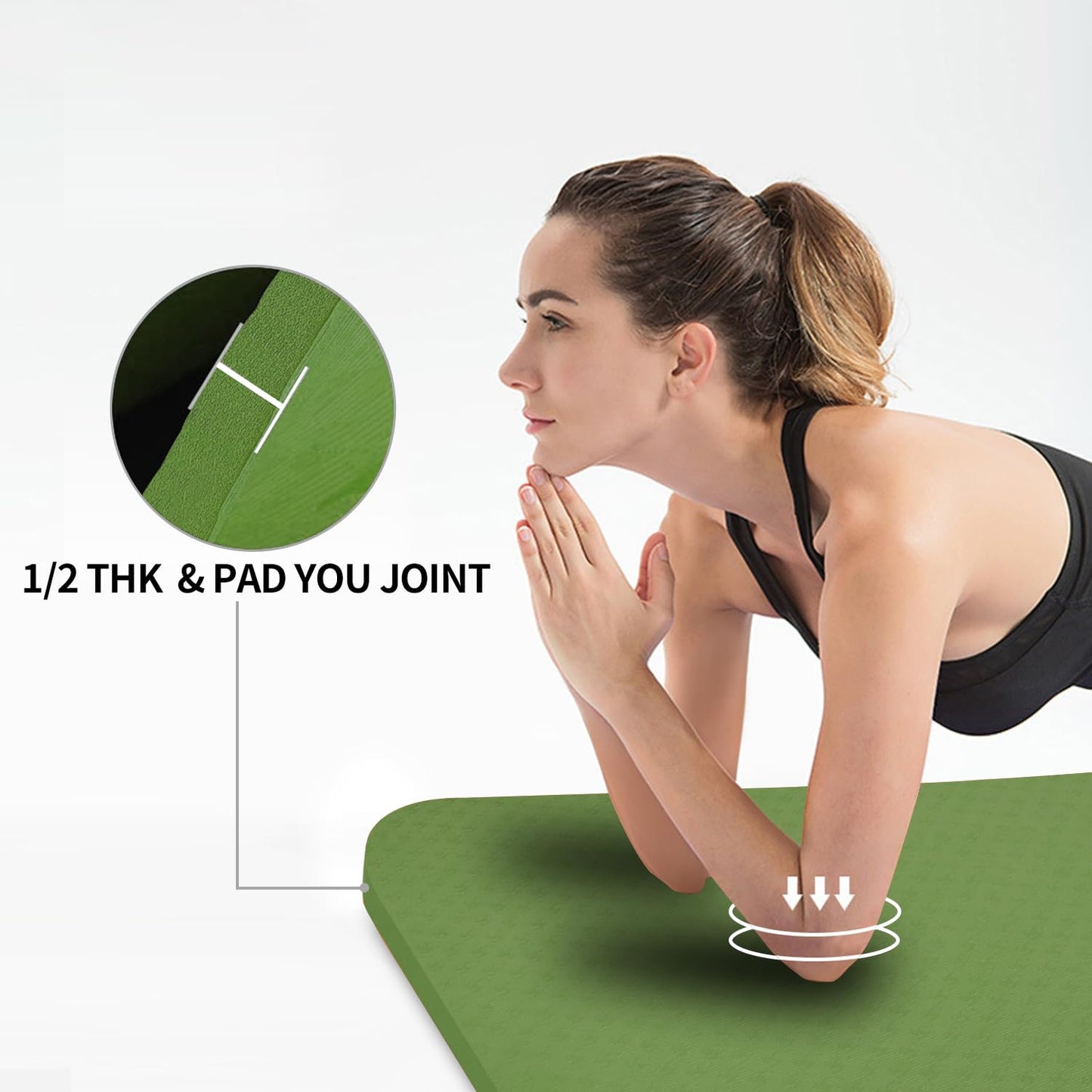 Hatha Yoga Large TPE Yoga Mat 6'x4'x1/2" Extra Thick Non-Slip Exercise Mat - for Yoga Pilates & Home Gym Workouts(Green)