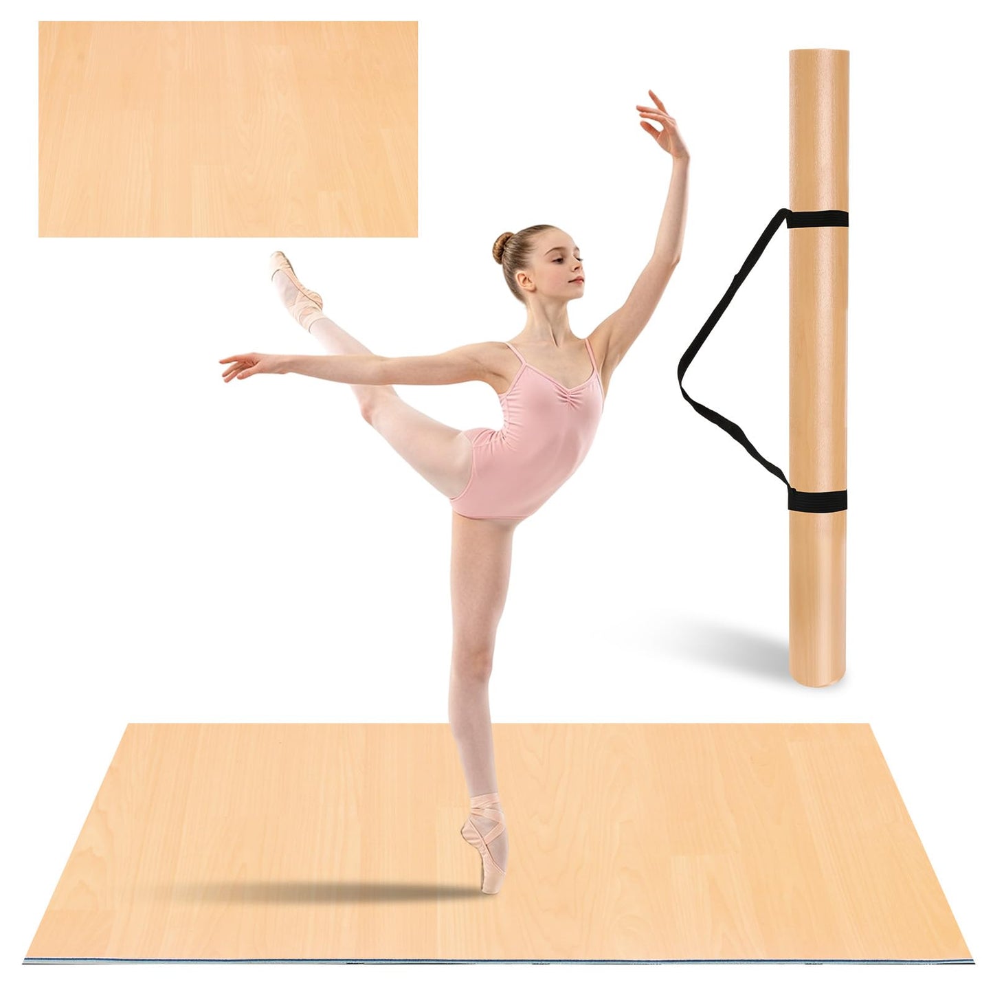 Generic 4Ft x 6Ft Marley Dance Floor, Portable Non-Slip PVC Mat for Ballet, Jazz & Pop Dance, Ideal for Home & Dance Schools