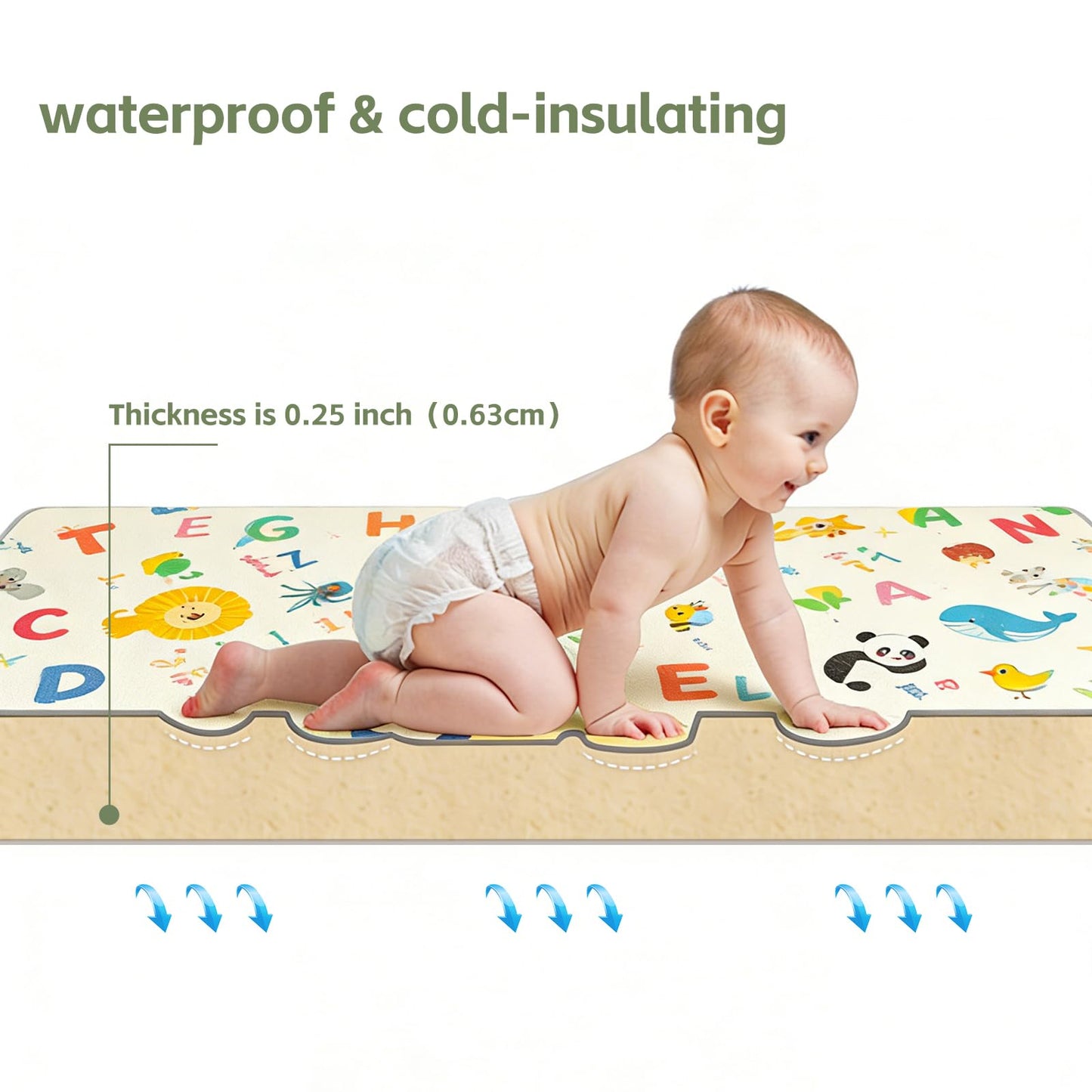 Pacclen Foldable Soft Foam Play Mat, Baby Play Mat (Animal Wonderland)