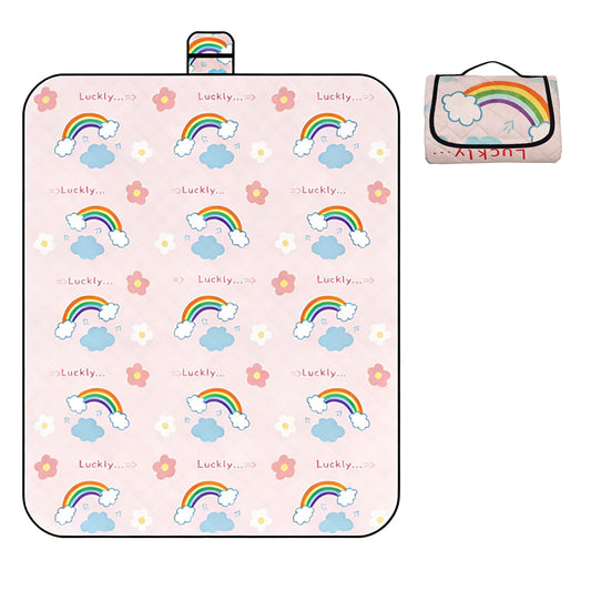 SIGUENOVA Large-Sized ultrasonic Picnic mat, Foldable and Machine-Washable, 60IN*80IN, Suitable for grasslands, Parks, Hiking Camping and Family Trips (Pink)