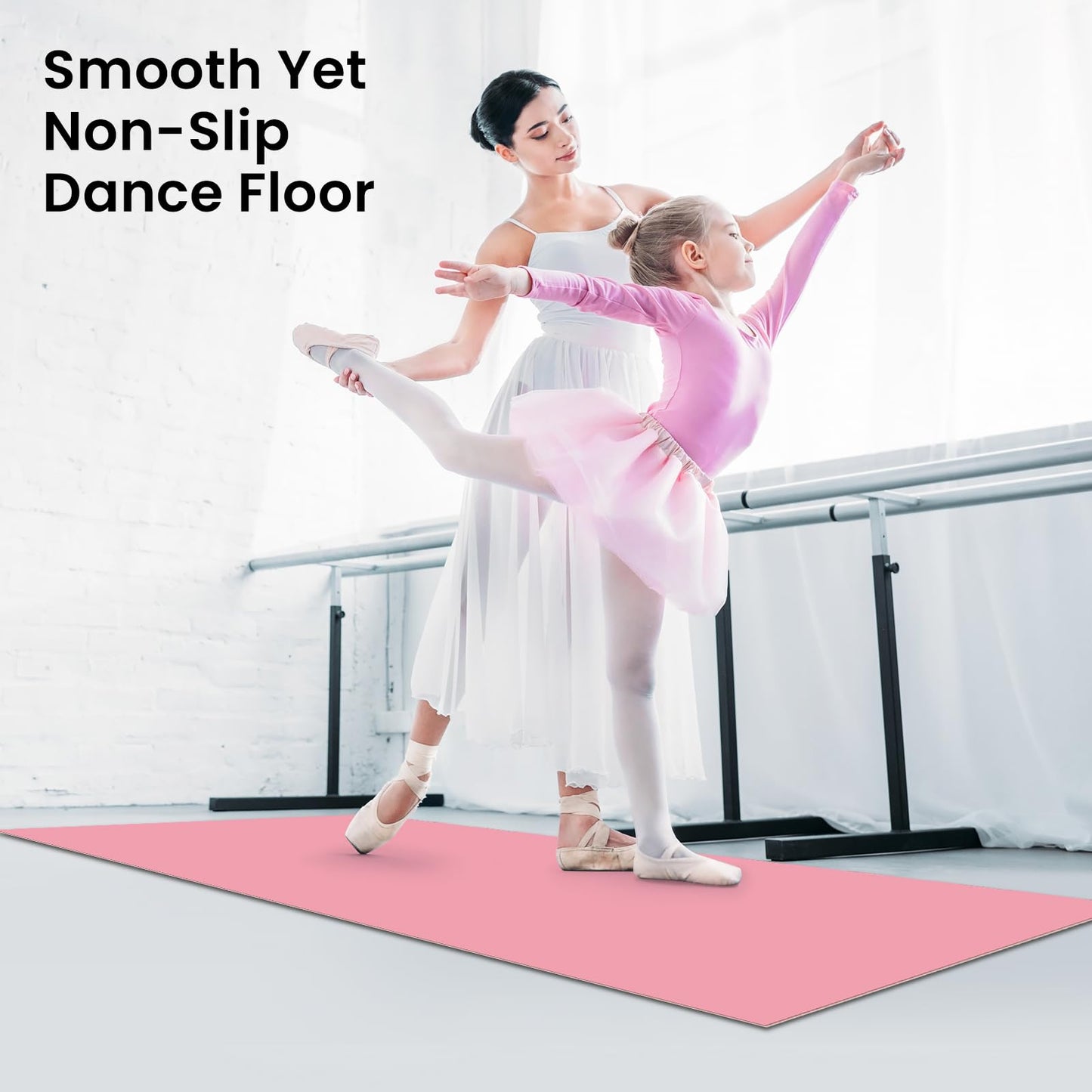 3×6.6ft Marley Dance Floor, 3.5mm Portable Dance Floor with Shoulder Strap, Non-Slip Shock-Absorbing Portable Marley Floors for Ballet Jazz Pop Practice - Ideal for Home Studio School