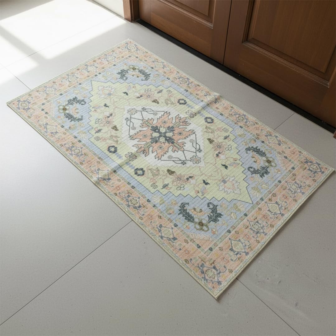 Muddy Mat® Muddy Carpet® Sorrento 3ft x 5ft Washable Area Rugs for Living Room, Bedroom & Dining Room – Modern Soft Low Pile Non Slip Carpet – Pet Friendly Waterproof Foldable Rugs for Home