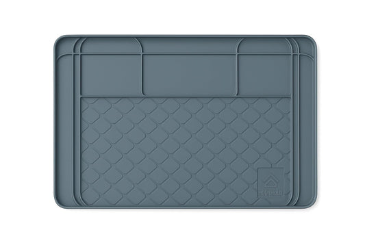Premium Under Sink Mats for Kitchen Waterproof, 34" x 22" (Customizable to Smaller Sizes), Silicone Under Kitchen Sink Mat for Bathroom Cabinets, Holds up to 3.3 Gallons of Liquid – Grey