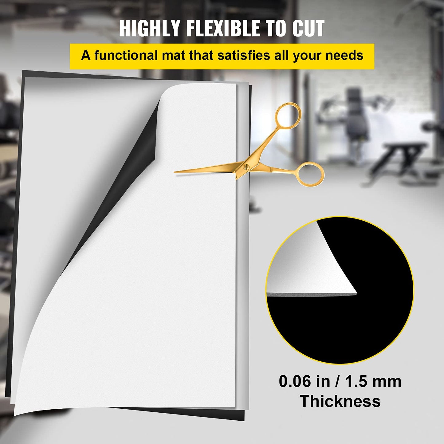 VEVOR Dance Floor 6.6x23ft, Dance Floor Roll 0.06in Thick PVC Vinyl Dance Mat Black/White Reversible Portable Marley Dance Practice Floor, Non-Slip Dance Flooring for Ballet Jazz Pop Lyrical Style