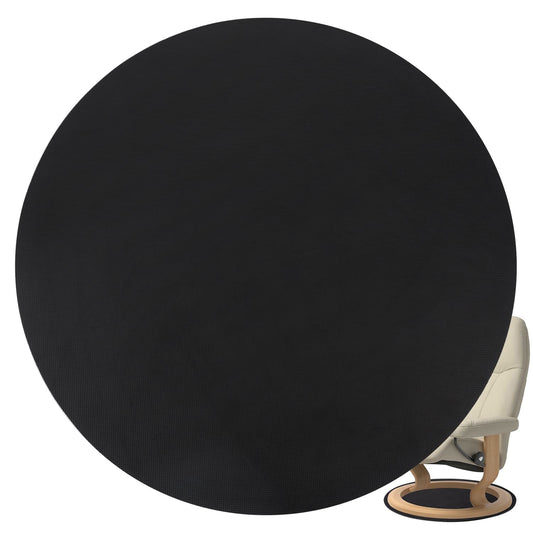 Recliner Pads for Hardwood Floors - Round Floor Rubber Mat for Recliners Protects Hardwood & Tile Floors from Scratches,Round Rail pad Ideal for Recliners, Swivel Chairs, Black, Pack of 1