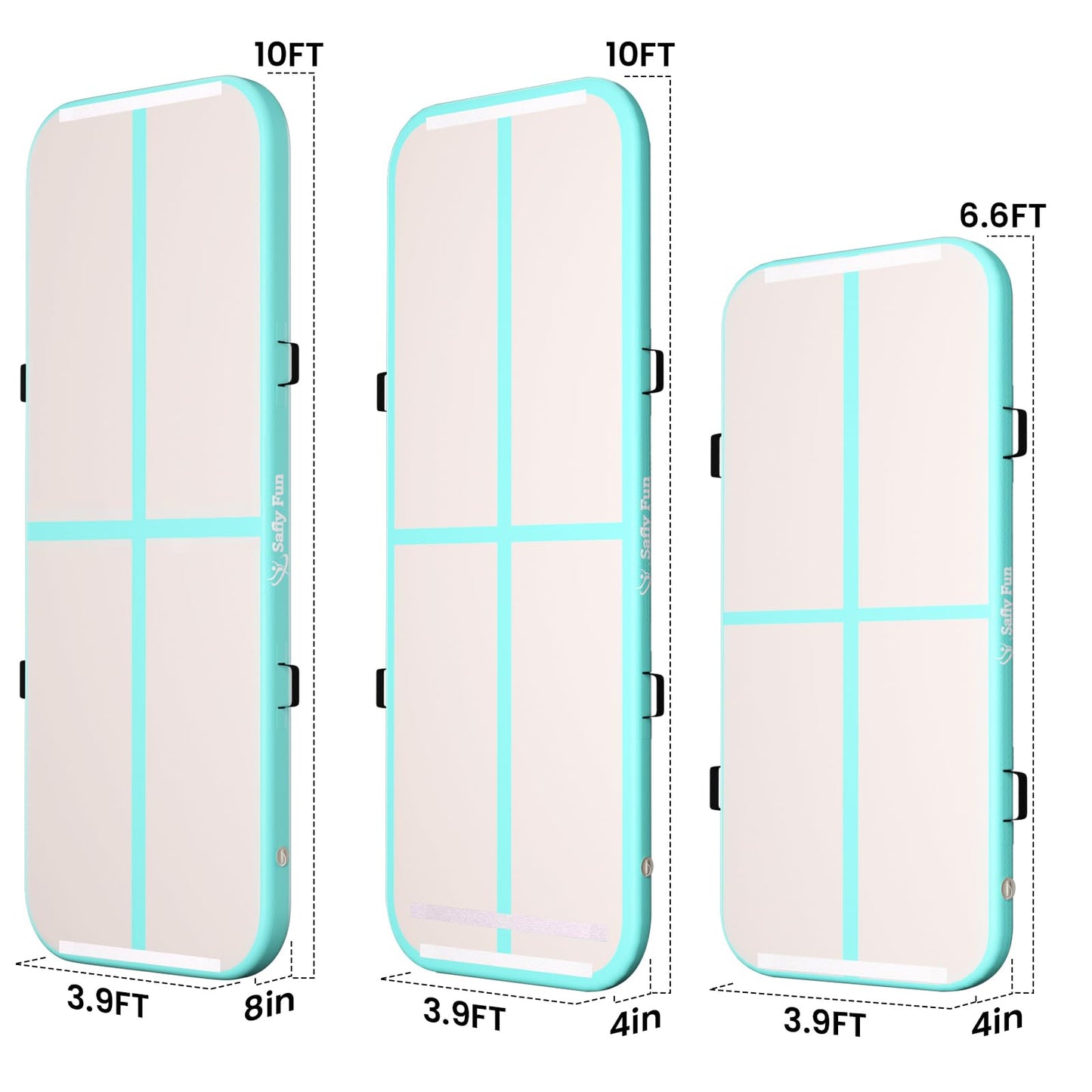 Inflatable Gymnastics Mat 10ft Air Tumble Track Training Mat 8 inches Thick Tumbling mat with Electric Pump for Home Use/Tumble/Gym/Training/Cheerleading/Water/Yoga