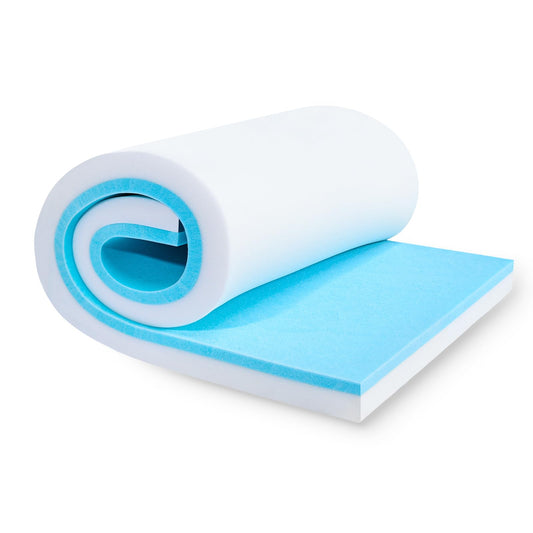 Upholstery Foam, 72" x 24" x 1" High Density Gel Memory Foam Padding Couch Cushion Support, Cut to Size Foam Replacement Pad for Sofa Sag Support