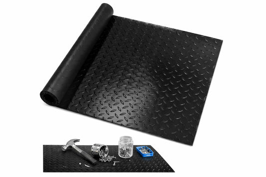 Large Workbench Protector Mat 24" x 48", Durable Workbench Mat with Diamond Plate Non-Slip Surface, Oil & Water Resistant Work Bench Top Protector for Garage, Tool Bench & Workshop