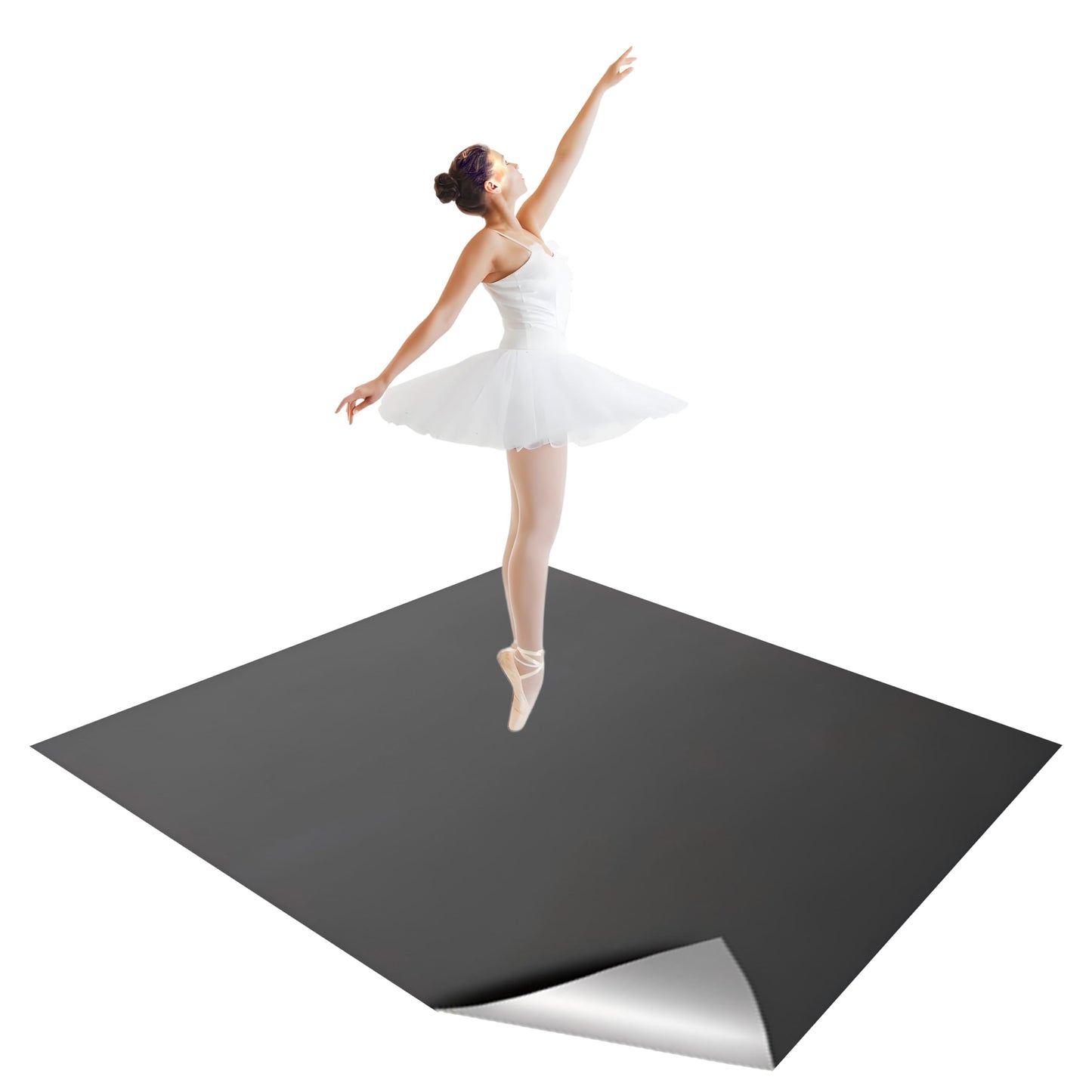 Gsmmatwin Portable Marley Floor, 6.6' x 11.8' Dance Mat, 1.5 mm Thick Vinyl Dance Floor, Non-Slip Practice Mat for Ballet, Jazz, Home & Studio