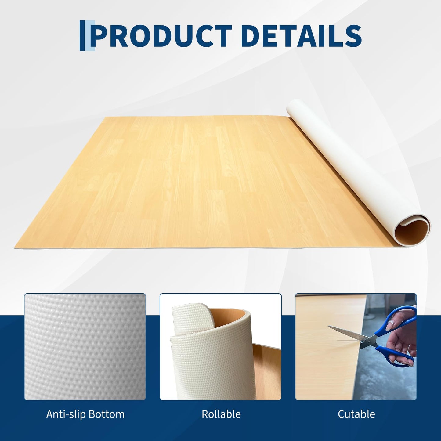 Garvee 6 x 4 ft Dance Floor,Portable Dance Floor Mat,PVC Non-Slip Exercise Flooring for Ballet Jazz & Pop for Home and Gym,Wood Grain