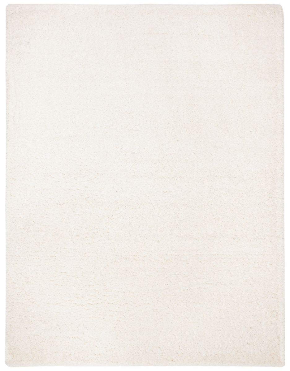 SAFAVIEH Fontana Shag Collection Area Rug - 10' x 14', Ivory, Solid Design, Non-Shedding & Easy Care, 2-inch Thick Ideal for High Traffic Areas in Living Room, Bedroom (FNT800A)