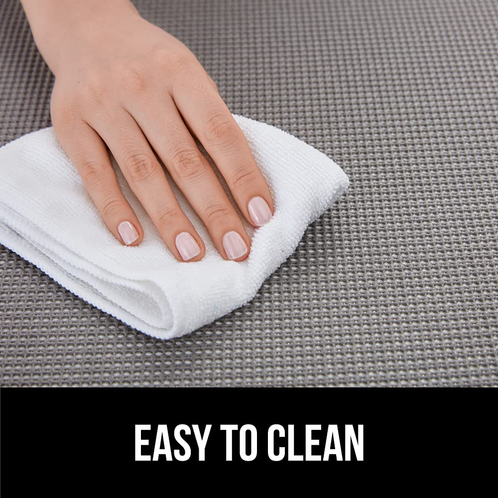 GORILLA GRIP powerGRIP Drawer Shelf and Cabinet Liner, Thick Strong Hold, Non-Adhesive Liners Protect Kitchen Cabinets and Cupboard, Bathroom Drawers, Easy Install Mat, 12" x20', Beige